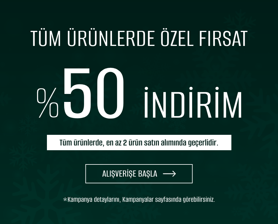 Tüm Ürünlerde Özel Fırsat %50 İndirim!