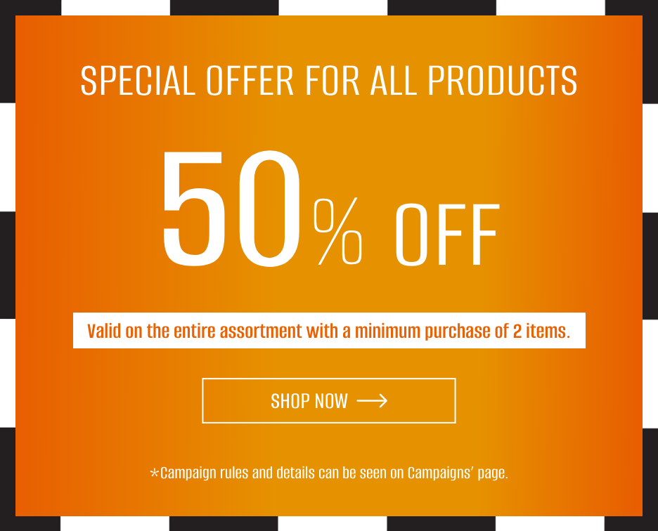 Special Offer For All Products 50% Off!