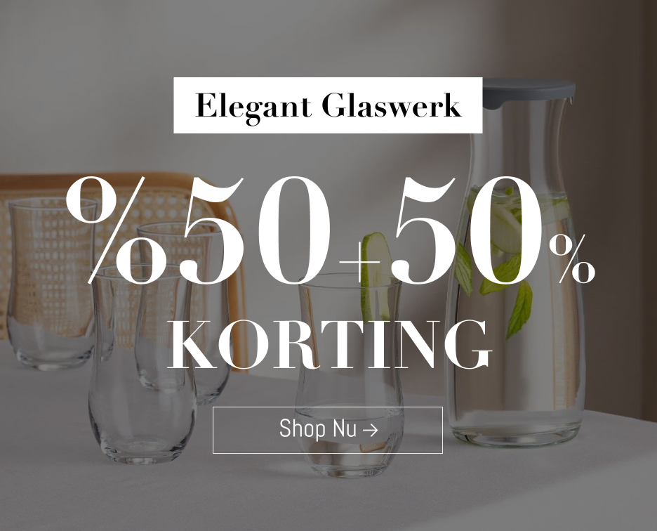50%+50% Korting op Glaswerk!